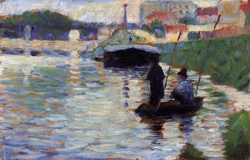ジョルジュ・スーラ Painting - セーヌ川の橋の眺め 1883